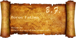 Boros Fatima névjegykártya