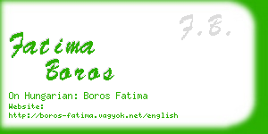 fatima boros business card